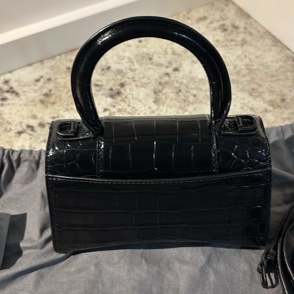 Balenciaga Hourglass XS Black Croc-Embossed Calfskin - Picture 9 of 14